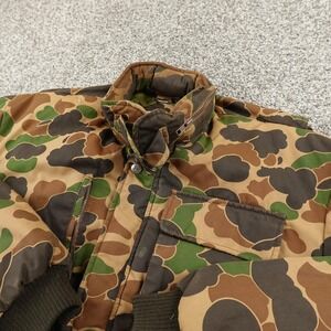 VTG Trophy Club Jacket Mens L Duck Camo Down Puffer Hunting Bomber Coat Outdoor
